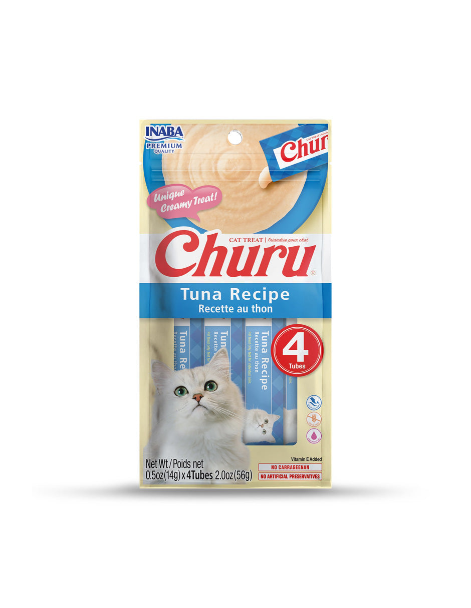 Inaba Churu Creamy, golosinas húmedas para gatos, 4 tubos, atún