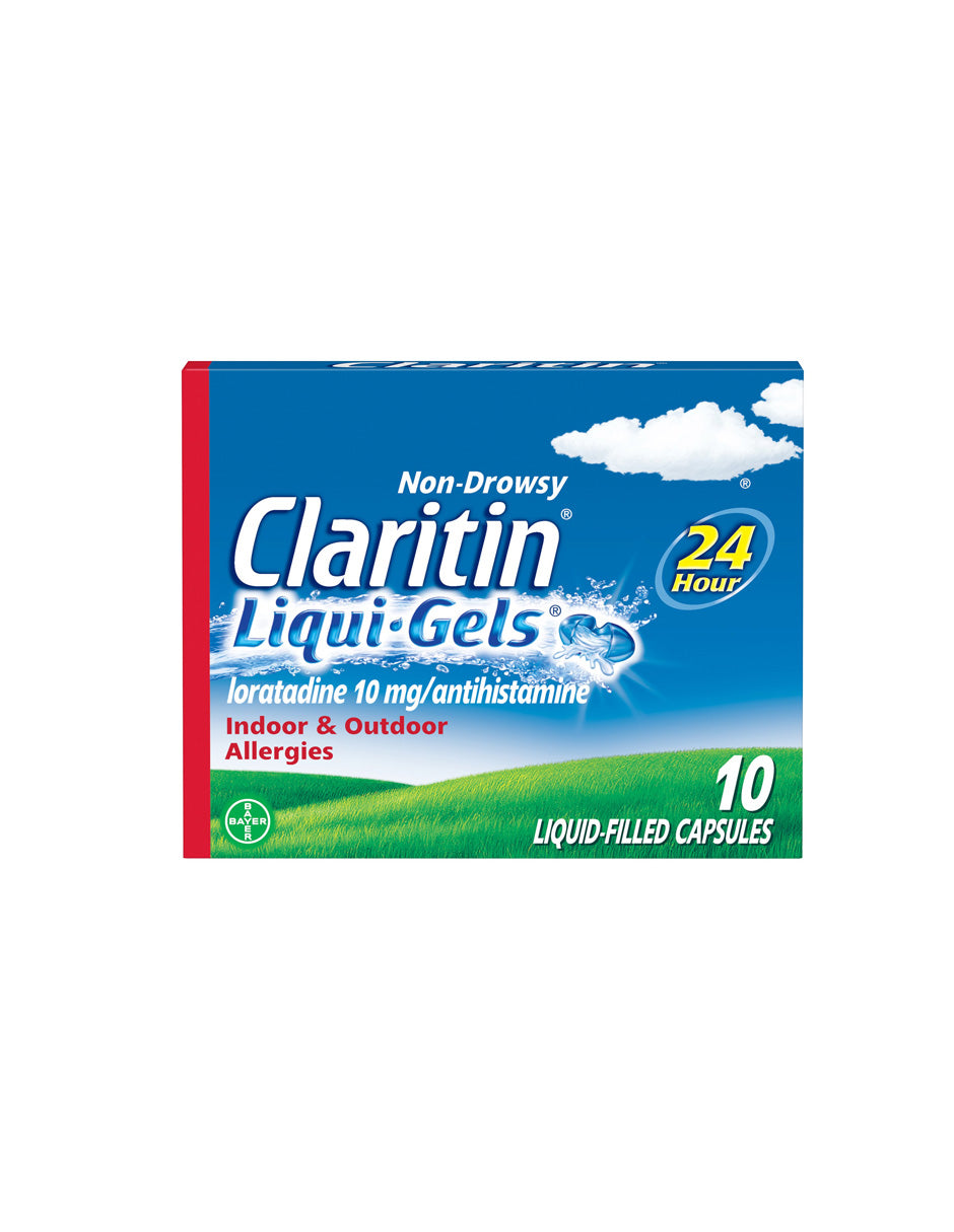 Claritin 24 hr alivio de alergias liqui-Gels, 10 mg, 10 unidades