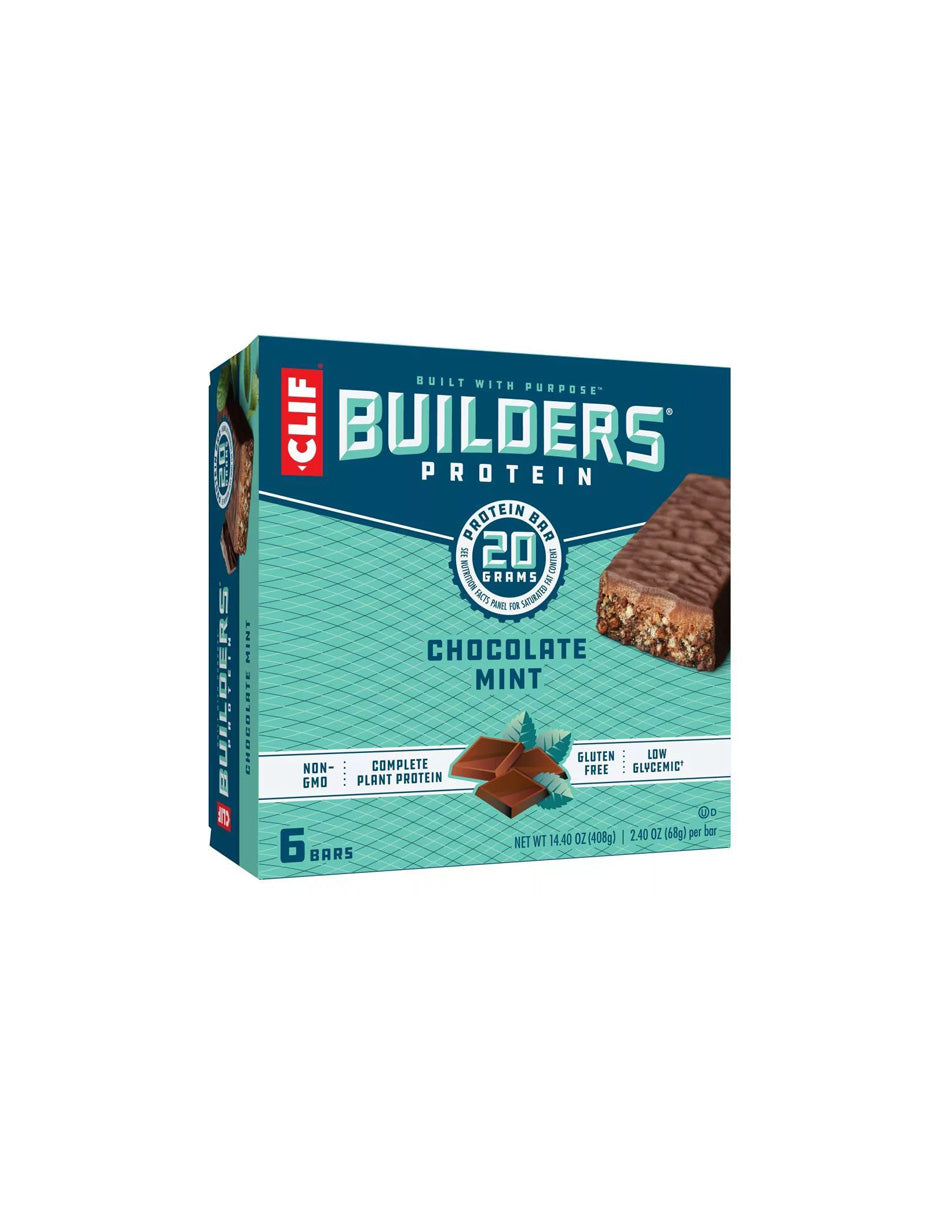 Barras de proteína CLIF Builders, sin gluten, 20 g de proteína, chocolate 6 barras