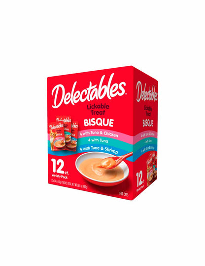 Delectables Bisque variedad Pollo, atún y camarón 12 piezas