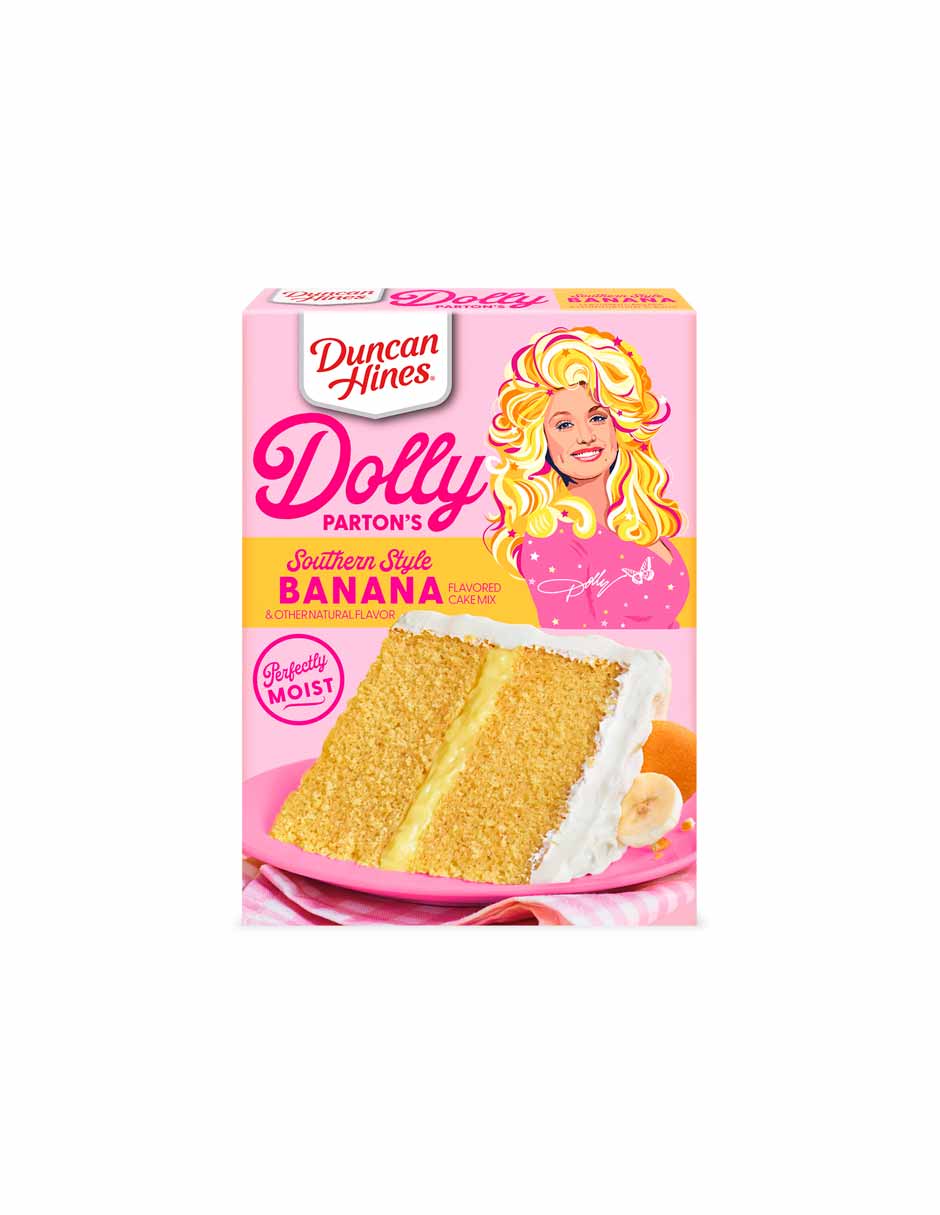 Harina para pastel Duncan Hines Dolly Parton's  sabor plátano  425gr