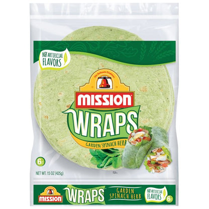 Tortillas Mission Envolturas de hierbas de espinaca  425gr