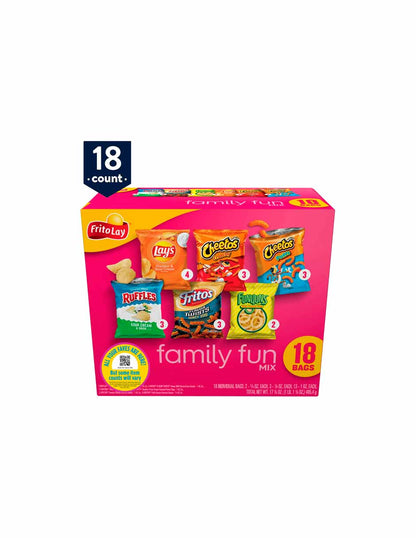 Frito Lay Family Fun Mix Snacks Paquete variado, 18 unidades de 28gr