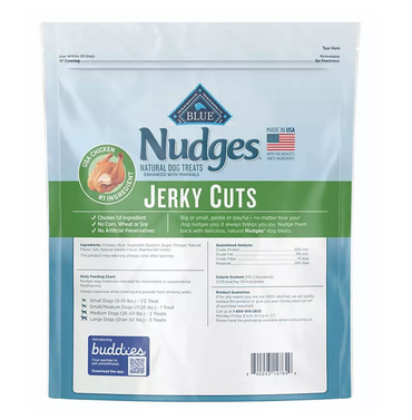 Blue Buffalo Nudges Jerky Cuts - Golosinas naturales para perros, pollo, 1133gr