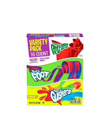 Fruit Roll-Ups, Fruit by the Foot, Gushers, Paquete variado 289gr