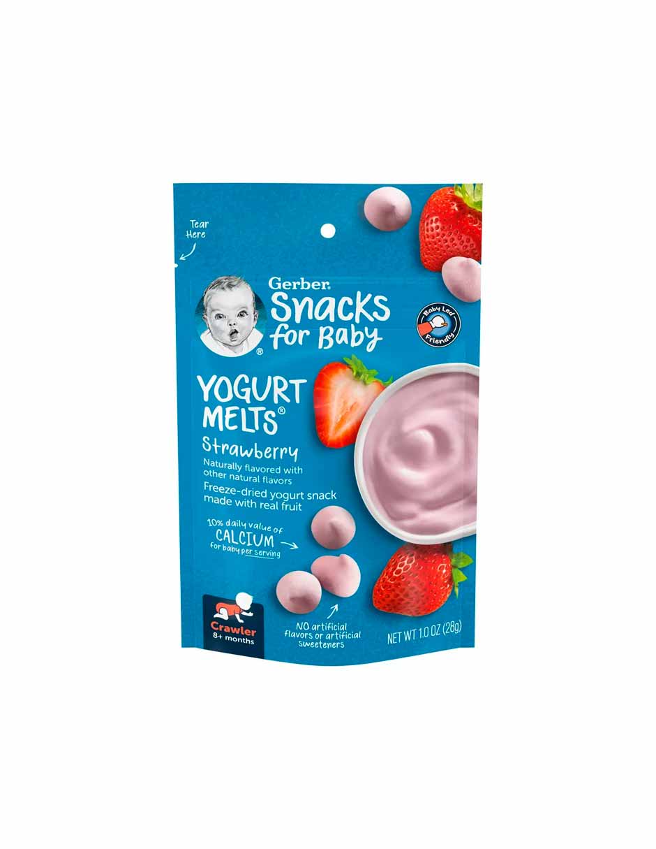  Gerber Snacks para bebé, yogur derretido (fresa) : Bebés
